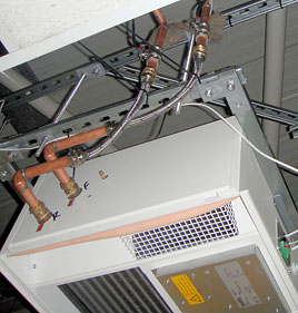 Ceiling heater pipework plumbing