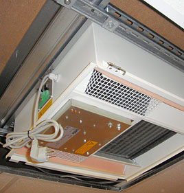 Office ceiling heater installation