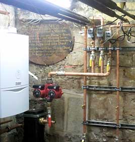 Church central heating system installation step 2